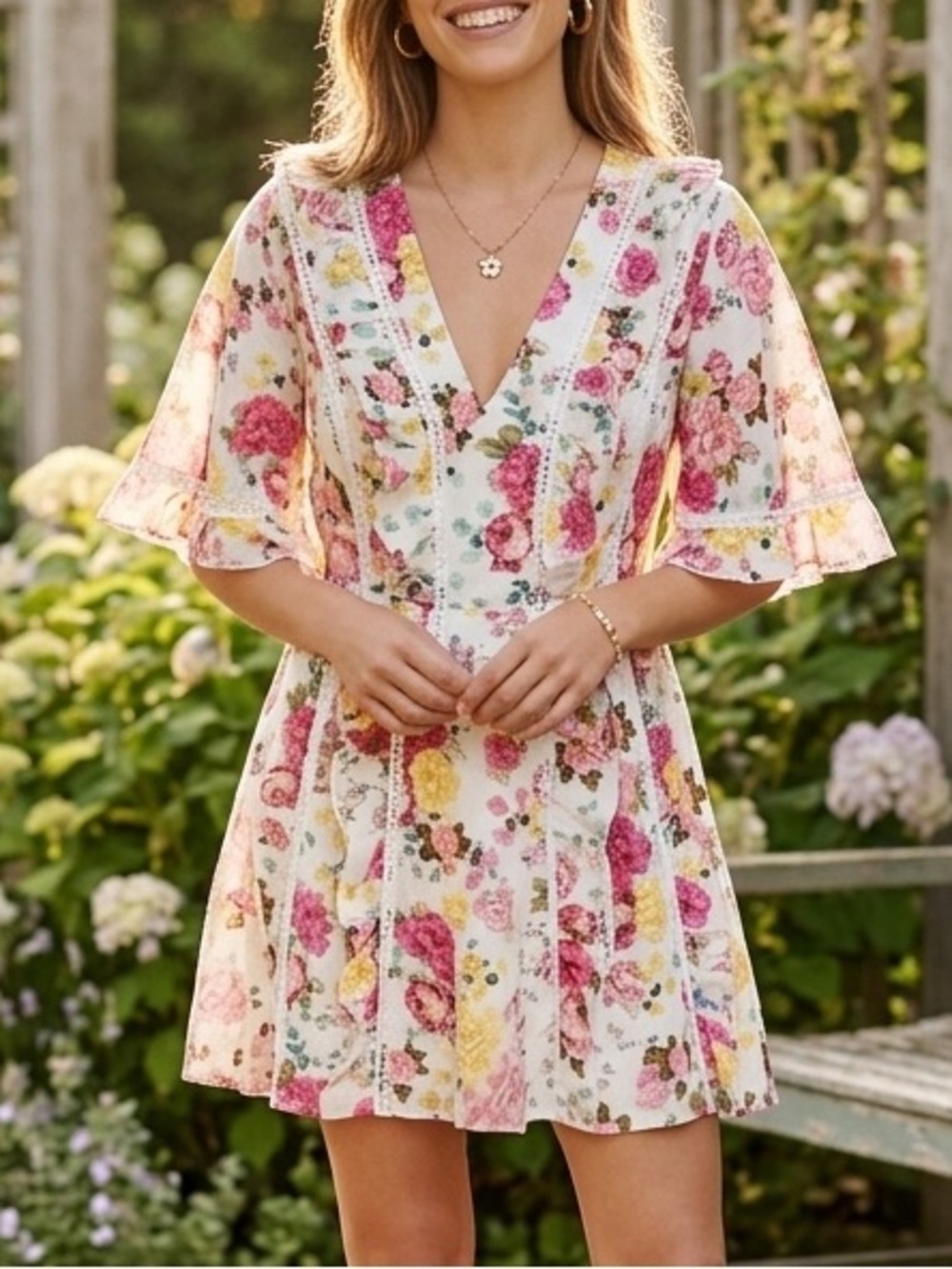 Anthropologie X La Maison TALULAH Linen Tea Time Mini Cottagecore Dress M